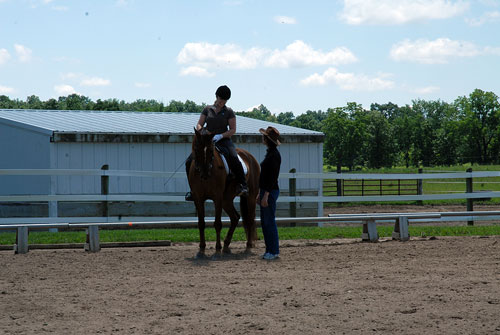 Emma taking a private coaching session with Bettina Drummond