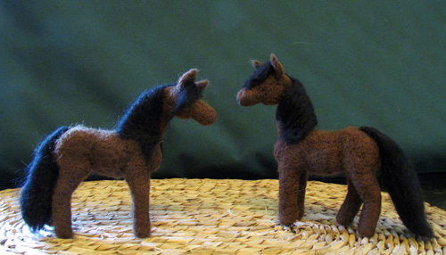 Julie's hand made wool horses