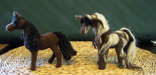 Julie's hand made wool horses