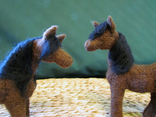 Julie's hand made wool horses