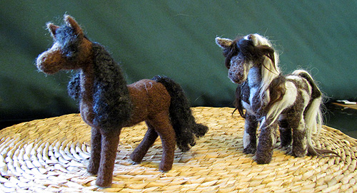 Julie's hand made wool horses