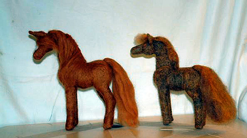 Julie's hand made wool horses